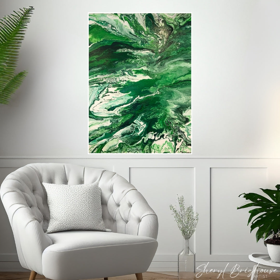 Wild Green Earth - Original Framed Art - By Sheryl Brighouse