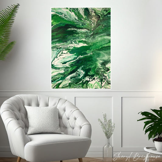 Wild Green Earth - Original Framed Art - By Sheryl Brighouse